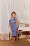 Short Sleeve Ruffled Sleep Dress - NAVY GINGHAM
