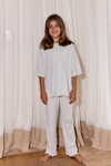 T-Shirt Wide Leg Pant Set - GREY CLOUD