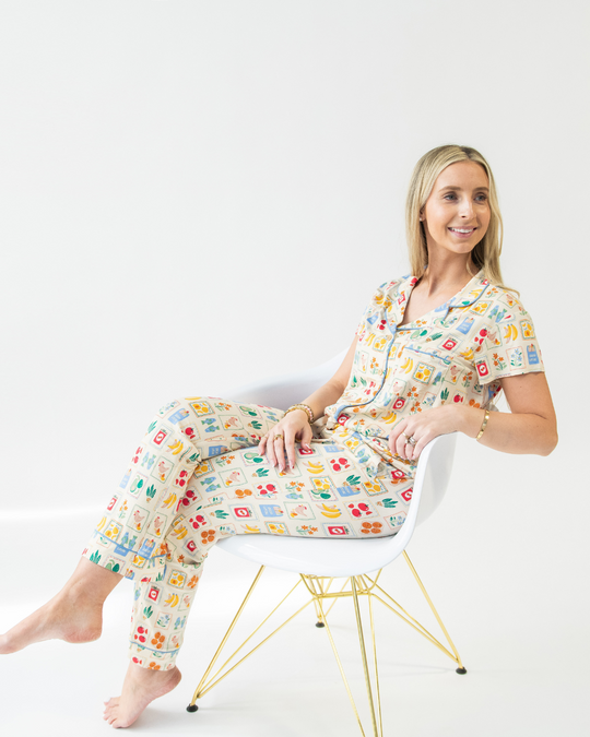 Ladies Button Up Cropped Pant Set - SUNDAY MARKET