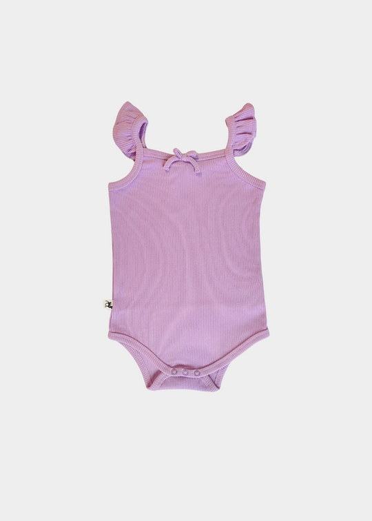 Ruffled Tank Bodysuit - GRAPE