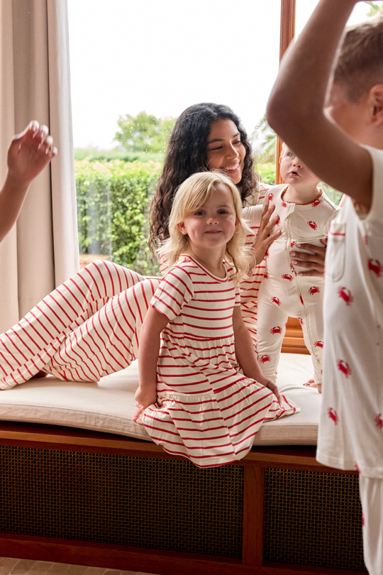 Kids Twirl Dress - RED STRIPE