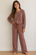 YOUTH Wide Leg Pant Set - BROWN FLORAL