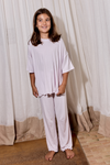 T-Shirt Wide Leg Pant Set - MAUVE