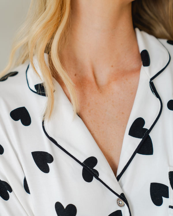 Ladies Collared Set - BLACK HEART