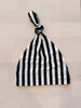 AU Knotted Hat - BLACK AND WHITE STRIPE