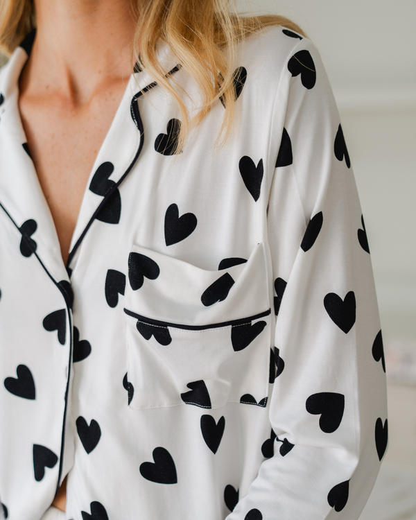 Ladies Collared Set - BLACK HEART