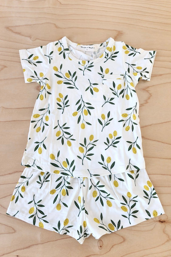 Kids Lounge Short Set - OLIVE