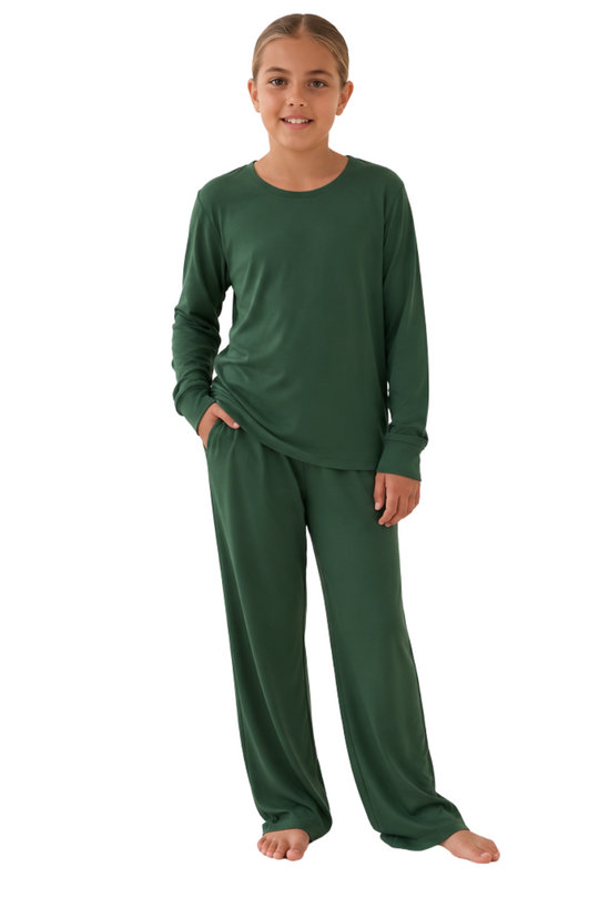 YOUTH Wide Leg Pant Set - FOREST PINE