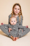 AU Zipper Sleeper - BLACK AND WHITE STRIPE