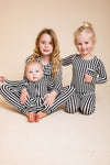 AU Zipper Sleeper - BLACK AND WHITE STRIPE