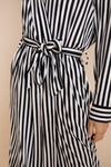 AU Ladies Robe - BLACK AND WHITE STRIPE