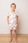 Kid's Button Up Short Set - SANTA