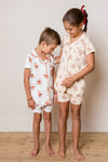 Kid's Button Up Short Set - SANTA