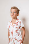 Kid's Button Up Short Set - SANTA