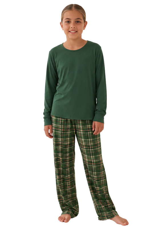YOUTH Wide Leg Pant Set - PINE LODGE PLAID