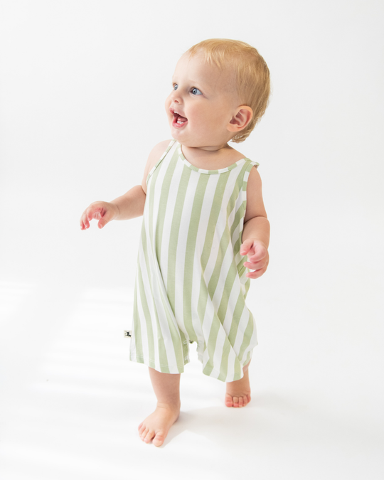 Tank Romper - MELON STRIPE