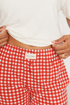 Ladies Boxer Pant Set - RED GINGHAM