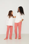 YOUTH Wide Leg Pant Set - RED GINGHAM