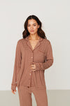Ladies Collared Set - BROWN CHECK