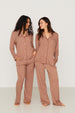 Ladies Collared Set - BROWN CHECK