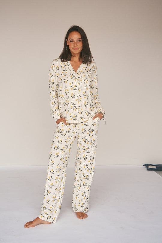 Ladies Collared Set - OLIVE