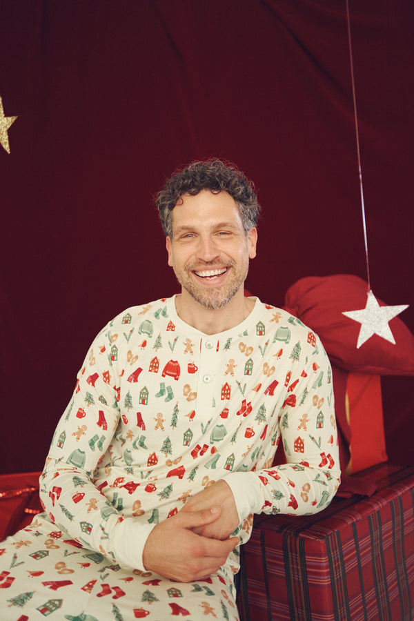 Men's Henley Wide Leg Set - COZY CHRISTMAS