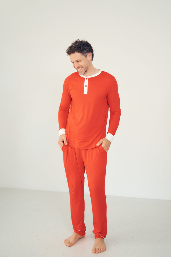 Men's Henley Wide Leg Set - MERRY & BRIGHT