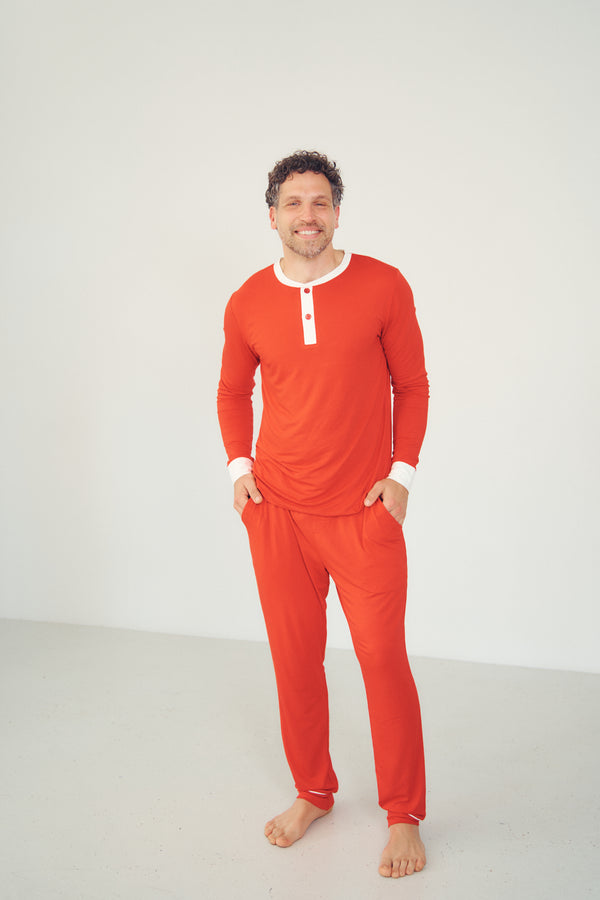 Men's Henley Wide Leg Set - MERRY & BRIGHT