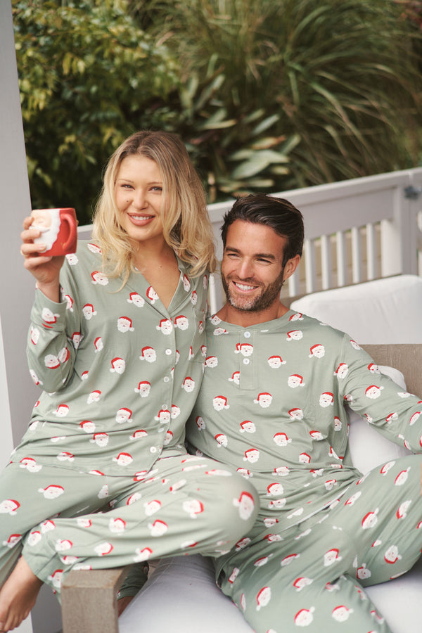 Men's Henley Jogger Set - SANTA