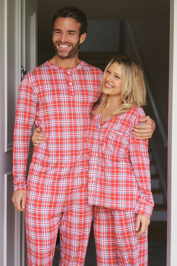 Ladies Collared Set - RED PLAID