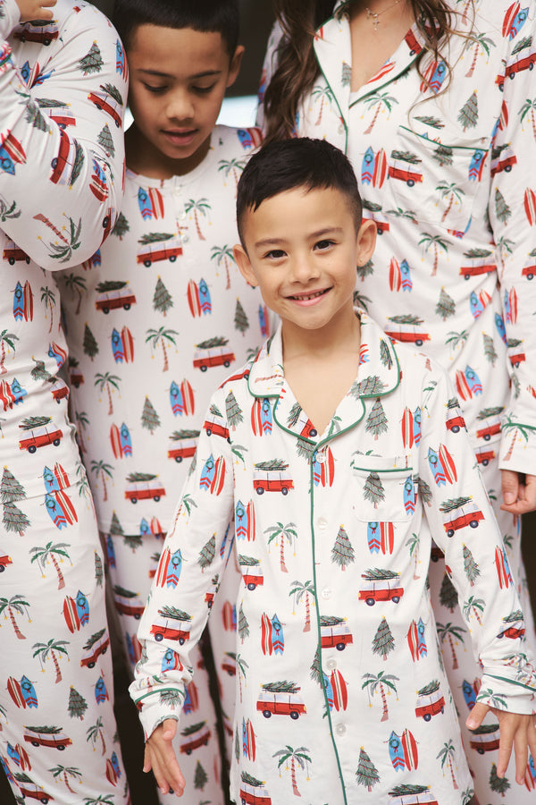 Kid's Collared Button up Set - CALI CHRISTMAS