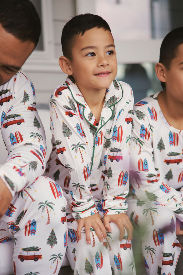 Kid's Collared Button up Set - CALI CHRISTMAS
