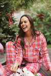 Ladies Collared Set - RED PLAID