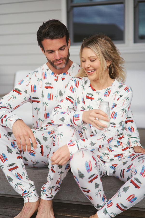 Ladies Henley Jogger Set - CALI CHRISTMAS