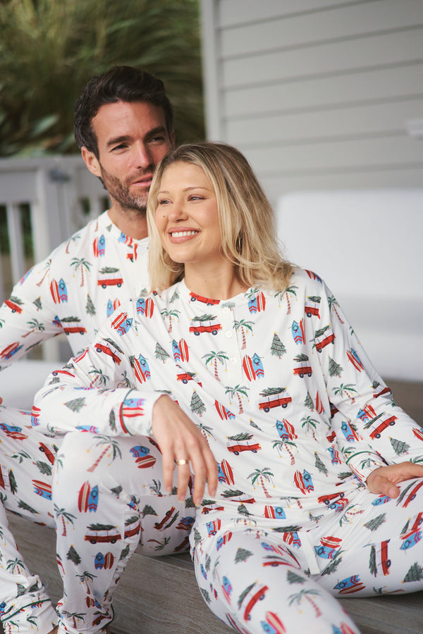 Ladies Henley Jogger Set - CALI CHRISTMAS