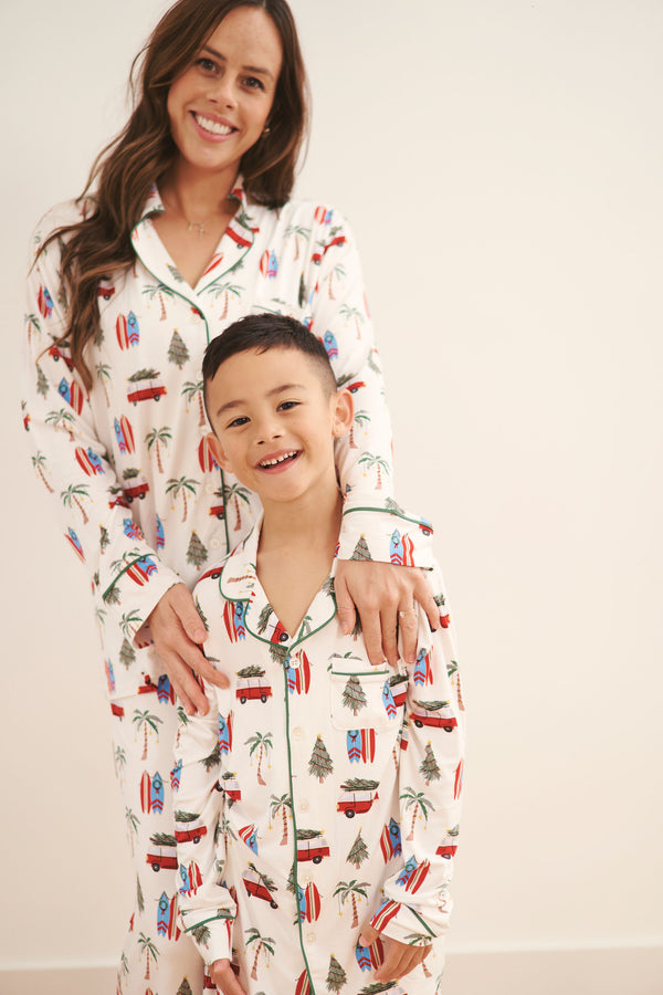 Kid's Collared Button up Set - CALI CHRISTMAS