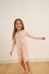 Long Sleeve Ruffled Sleep Dress - REINDEER