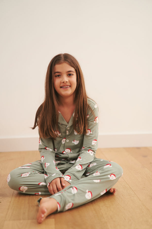 Kid's Collared Button up Set - SANTA