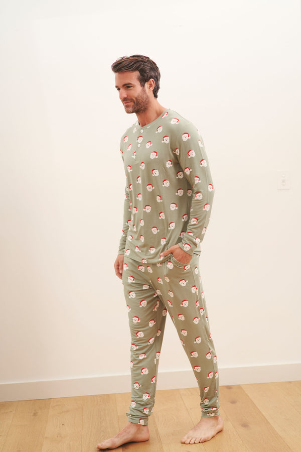 Men's Henley Jogger Set - SANTA