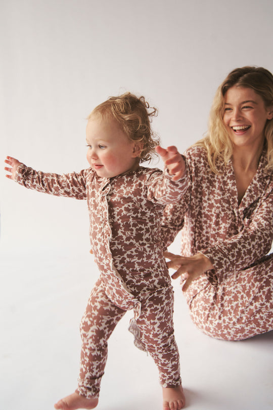 Ruffled Zipper Sleeper - MEADOW