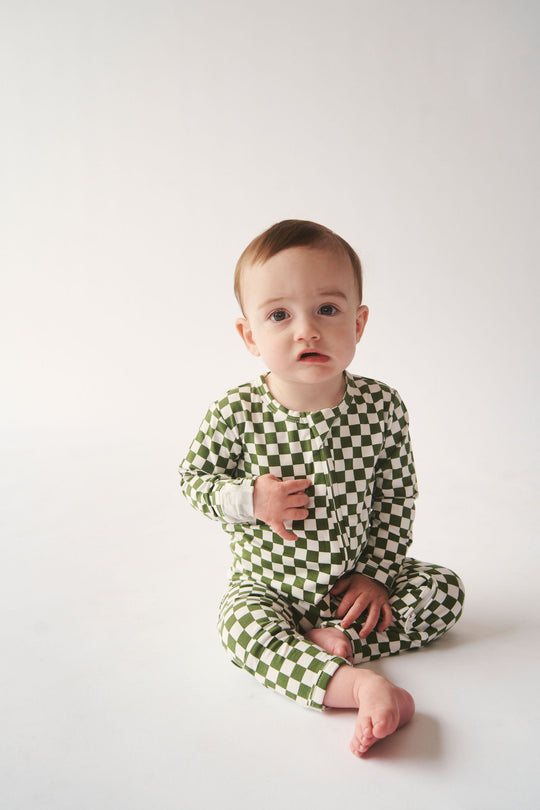 Zipper Sleeper - GREEN CHECK