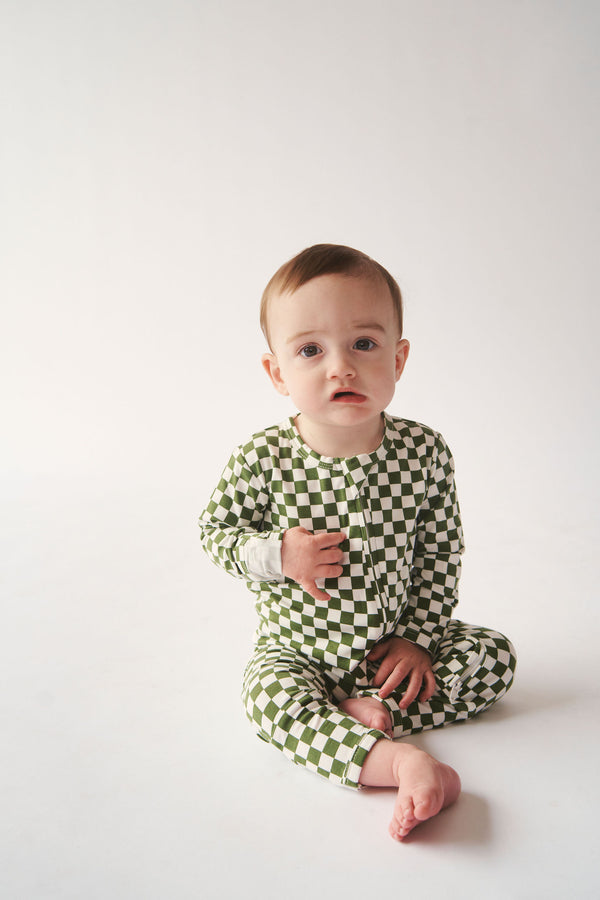 Zipper Sleeper - GREEN CHECK