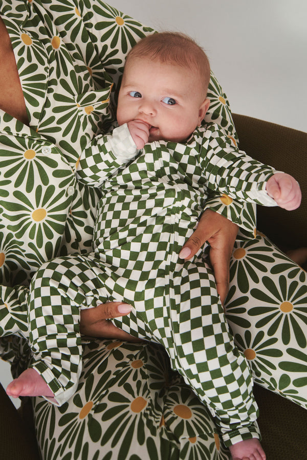 Zipper Sleeper - GREEN CHECK
