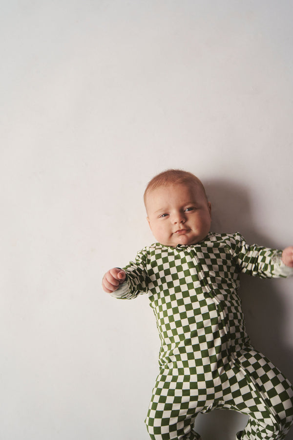 Zipper Sleeper - GREEN CHECK