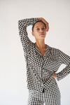 Ladies Collared Set - HOUNDSTOOTH