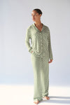 Ladies Collared Set - GREEN CHECK