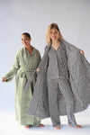 Ladies Quilted Robe - HOUNDSTOOTH
