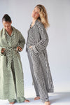 Ladies Quilted Robe - HOUNDSTOOTH