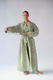 Ladies Quilted Robe - GREEN CHECK