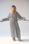 Ladies Quilted Robe - HOUNDSTOOTH